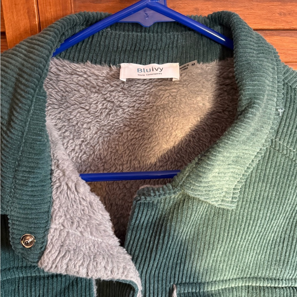 Bluivy Green Corduroy Utility Jacket - Picture 2 of 5